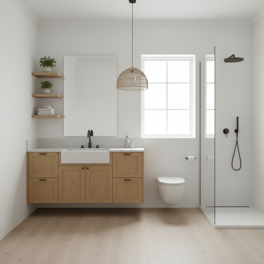 Baño nórdico completo cuadrado