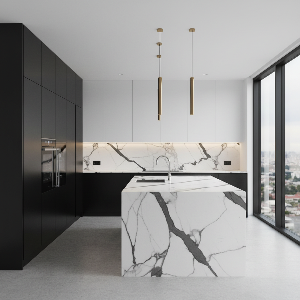 Cocina moderna cuadrada