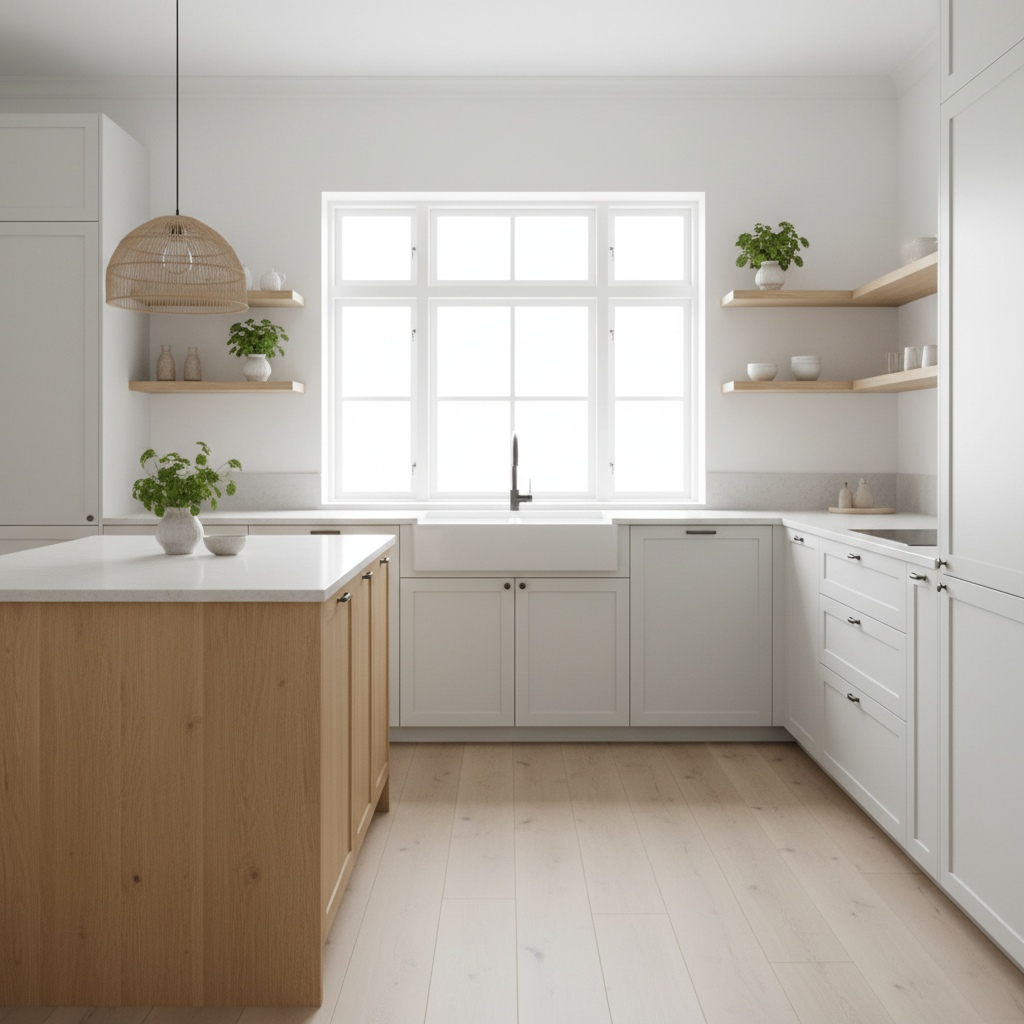 Cocina nórdica cuadrada