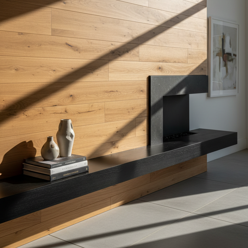 Pared revestida de madera - vertical